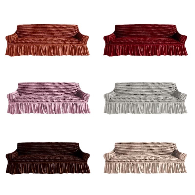 Funda de sofá de gasa de burbuja original Funda de sofá elástica multifuncional universal Funda de sofá de falda Juego completo de cubierta con todo incluido anti-rasguño