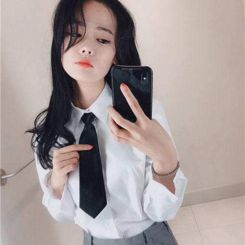 DK uniform ins cool Harajuku small tie women's trendy Korean version solid color decoration college style JK student Japanese bow tie