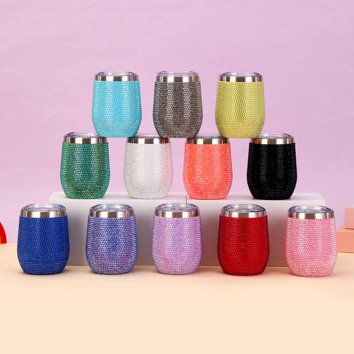 El modelo de comercio exterior 304 tazas de huevo de acero inoxidable 12ozu tazas de aislamiento térmico y frío, tazas de vino tinto de huevo de vientre grande fábrica al por mayor