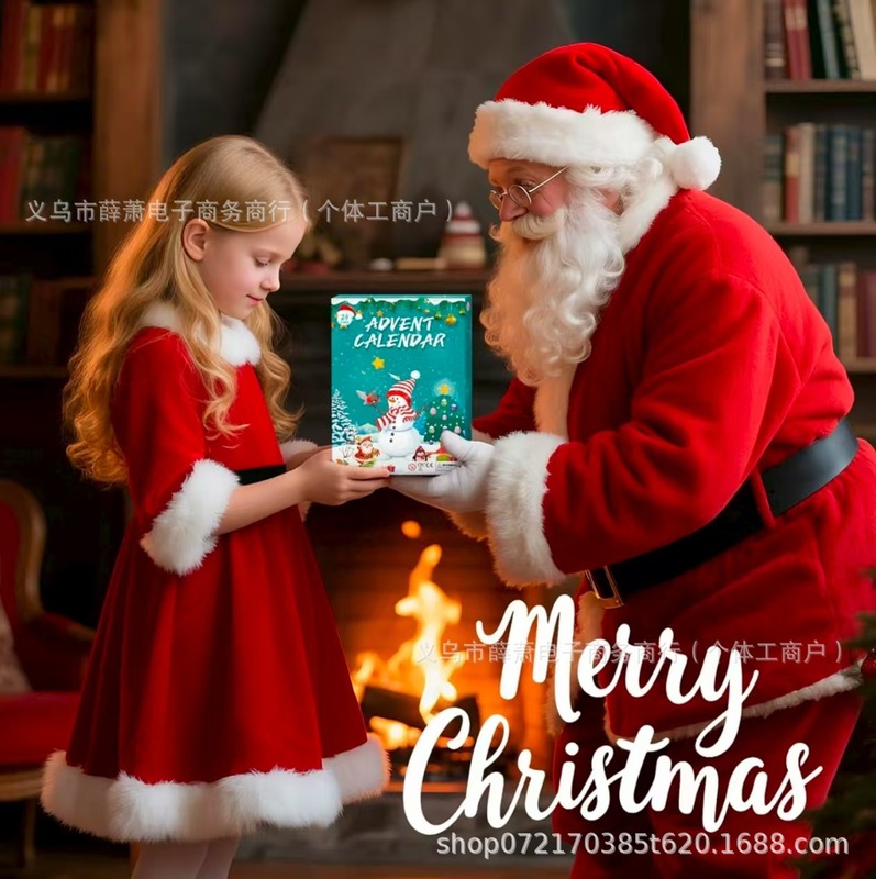 跨境新款,Christmas Countdown Calendar Keychain圣诞钥匙链套装|undefined