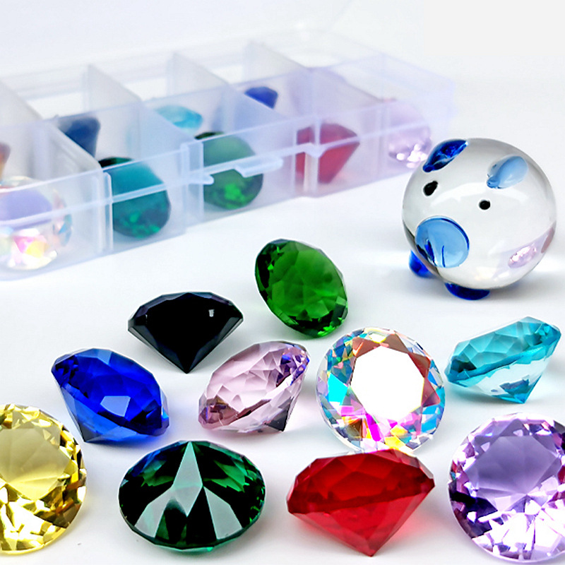Children's gemstone toy treasure chest box pirate treasure girl boy princess crystal big diamond seven colors