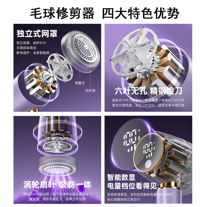 跨境数显毛球修剪器家用剃毛器衣服去球器充电式剃毛机去毛球神器|undefined