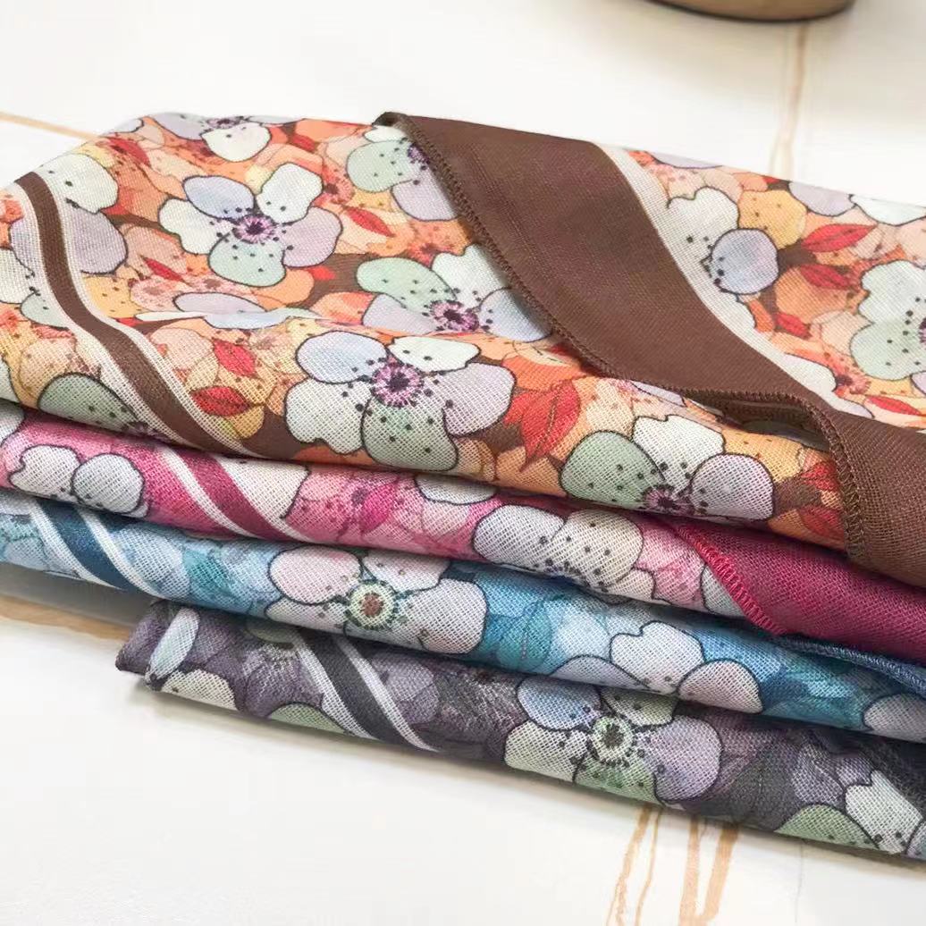 60g Weight Kerchief Classification Daily Occasion cotton and linen Material Flower Pattern Summer Season Women's Gender IG Style Style Women's IG Style Flower Cotton And Linen Kerchief 134