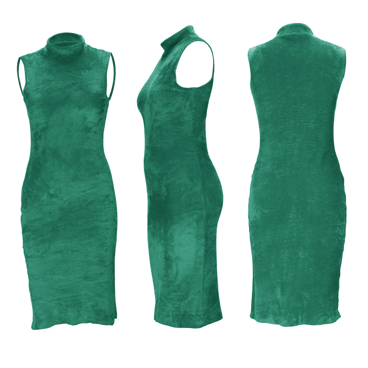 Completo due pezzi donna vestito in velluto e cardigan lungo_voghion.com