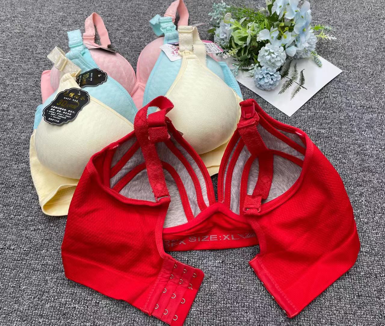 Bra de lactancia de tamaño grande sin anillo de acero abierto para mujeres embarazadas ajustable de lactancia tipo colapso sin marca bra ropa interior image 3