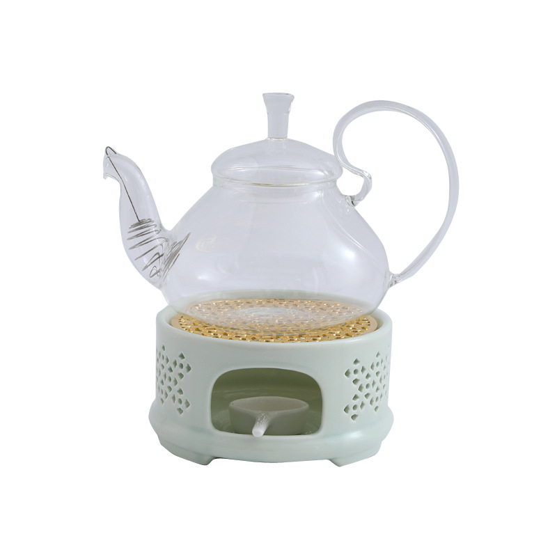 Calentador de té horno hueco temperatura de color estufa de té vela restaurante Hotel hogar aislamiento flor tetera estilo japonés calentador de té