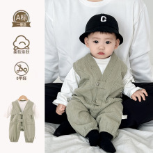 新起点服饰宝宝连体裤春秋季婴儿衣服儿童工装裤男童背带裤两件套