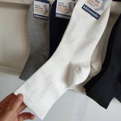 0淨版純色寬鬆襪口簡約中腰男襪子韓國襪子kikiyasocks中筒襪辦公