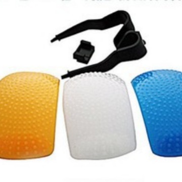 三色罩 可调式内闪光灯 机顶柔光罩 相机柔光罩 白橙蓝3色 柔光片