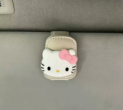 Cute Kt Cat Car Sunglasses Car Glasses Clip/Bill Clip - kt-cat-glasses-clip-pink-bow
