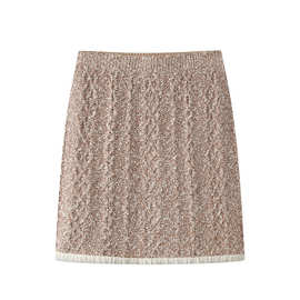 现货2025年夏新款简约显瘦绞花A字半身裙2J2E710