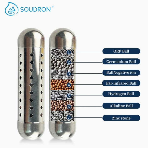 便携式不锈钢碱性水棒 8cm短款无缝加厚水棒 水杯水壶碱性水过滤