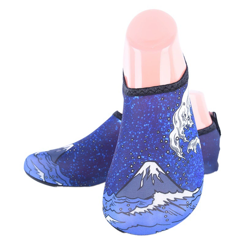 Пляжные носки с твердой подошвой и принтом, пляжная обувь для взрослых, обувь для дайвинга, подводного плавания, болотная обувь, носки для серфинга и снорклинга