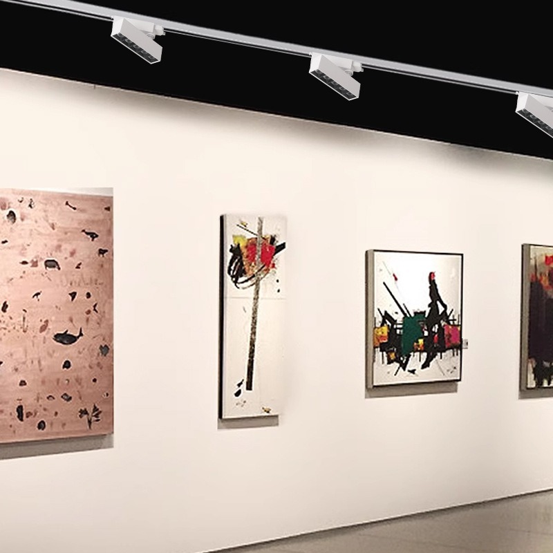 lámpara de pista LED de tres líneas polarizada lámpara de lavado de pared museo galería de arte sala de exposiciones de azulejos lámpara de guía lineal