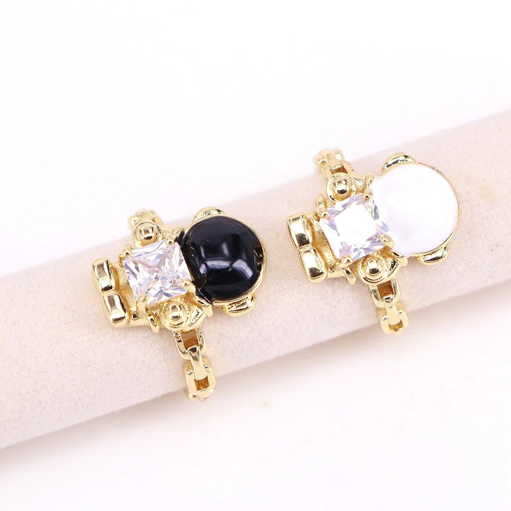 Fashion Astronaut Copper Open Ring Plating Zircon Copper Rings