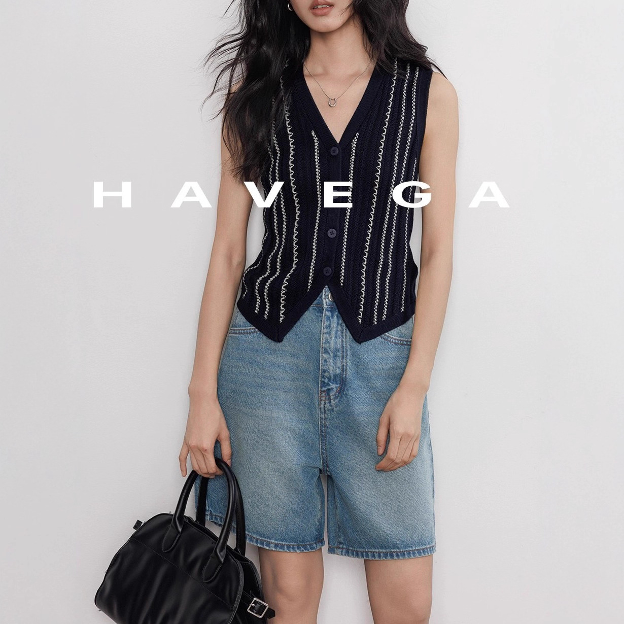 Havegan/Design-Inspired Summer Knitted Vest with Real Silk for Women, 2026 New Model, Made of Merino Wool and Tencel