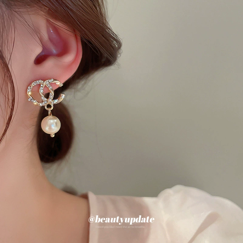 Серебряная игла из жемчуга с надписями, дизайн серьг с бантом, французский стиль, высокий качественный стиль, оптом