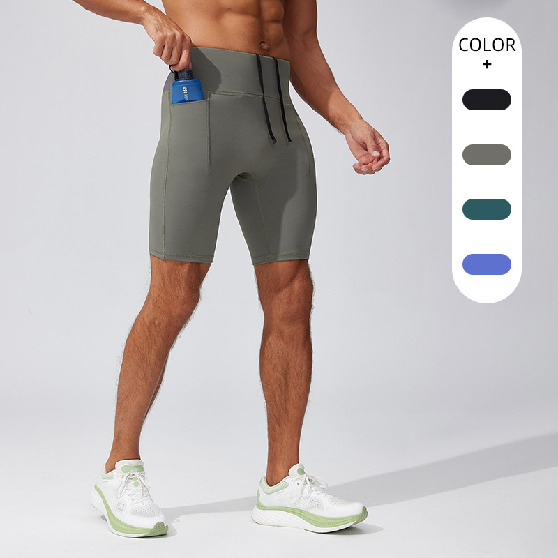 26 New Models of Compression Pants for Men, Summer Training Marathon Running Shorts, Sports Fitness Tights, Cross-Border Five-Point Pants