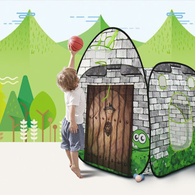 跨境新款儿童帐篷户外室内投篮帐篷可折叠游戏屋玩具海洋球池城堡