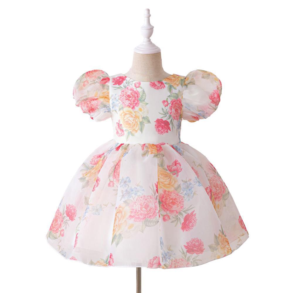 Nuevo vestido de princesa de niña transfronterizo vestido de verano vestido de aniversario vestido de flor vestido vestido de flor