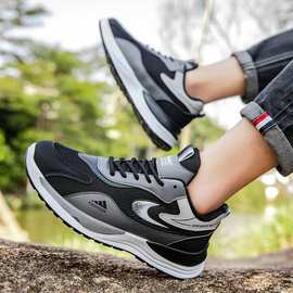 外贸春季新款网面透气跑步鞋学生户外潮流厚底舒适男鞋批发运动鞋