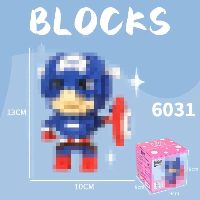 Cartoon Building Block Toy Set, Mini Constructor Doll, 9×9×9 cm, Assorted Character Designs