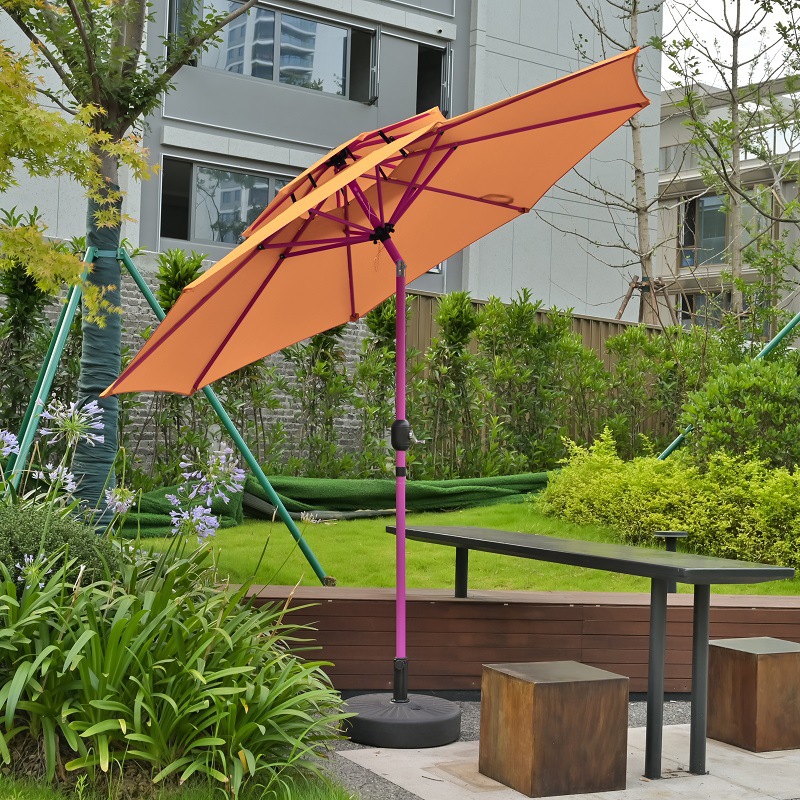2.7 Mimei paraguas rojo barra balancante sombrillas patio café terraza jardín lámpara solar paraguas villa pabellón image 19