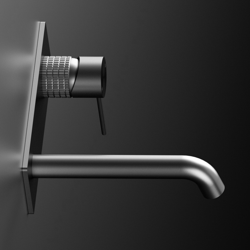 All copper gun gray concealed wall basin faucet bathroom hot and cold water wall row embedded hidden black household