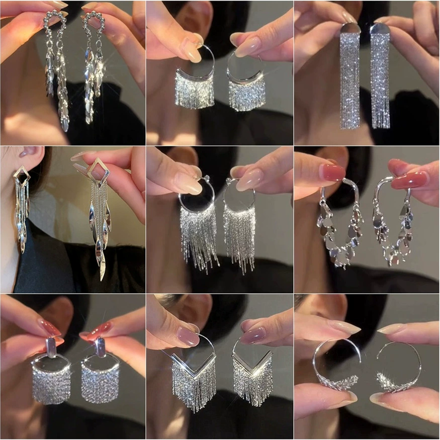 Серебряная игла, серьги, серебро 925 пробы, лёгкий люксовый стиль, высококачественный стиль