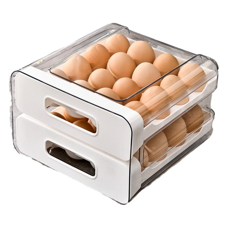 Caja de almacenamiento de huevos tipo cajón especial para refrigerador, caja de preservación de huevos de cocina, artefacto de acabado de grado alimenticio