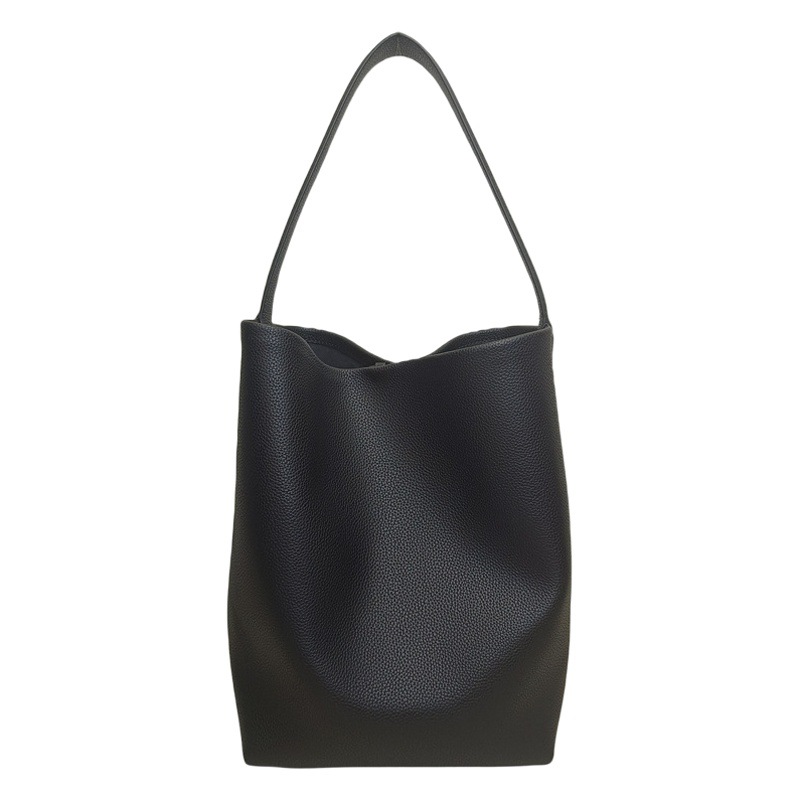 Nuevo bolso de cuero genuino de gran capacidad The*Row, bolso tipo cubo, bolso tote de nicho, bolso de hombro de alta gama para mujer