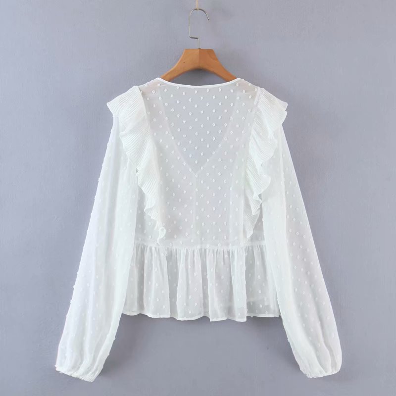 spring ruffled blouse top NSAM56919