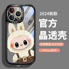 ラブブ labubu Apple 13Pro 携帯電話ケース 透明 iPhone15Promax バブルマート 16 新品 x