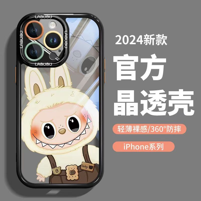 Labubu Apple 13Pro Mobile Phone Case Transparent Iphone15Promax Bubble Mart 16 New X