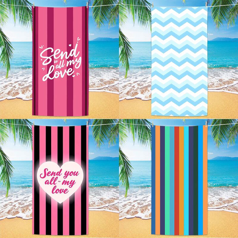 Cross-border Amazon Explosions Super Large Striped Beach Towel Microfiber Quick-drying Bath Towel Seaside Travel Absorbent Towel