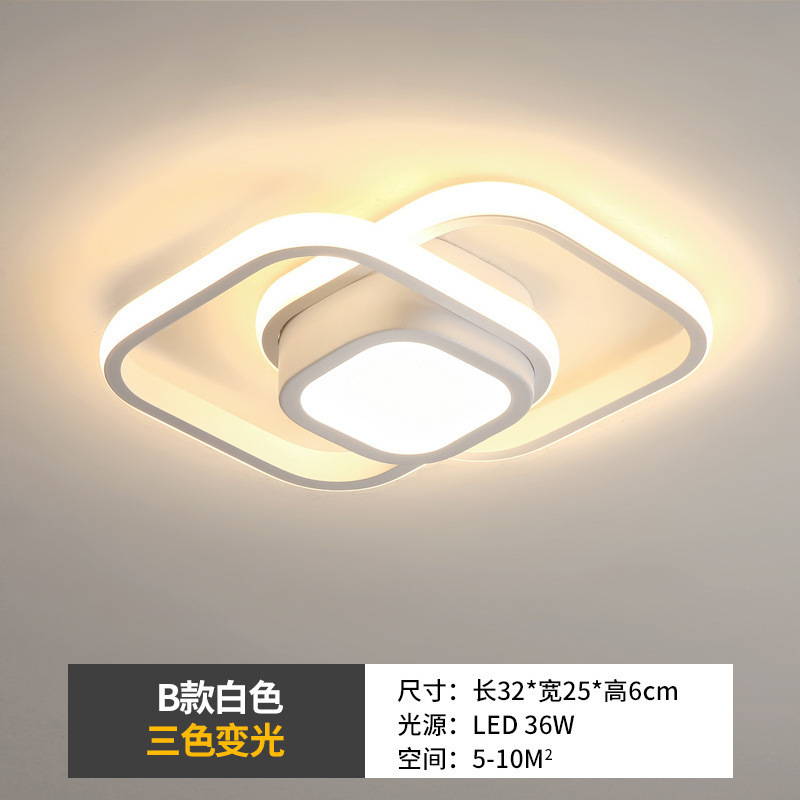 跨境北欧简约灯过道吸顶灯卧室替换楼梯阳台玄关灯具灯led圆圈主|undefined