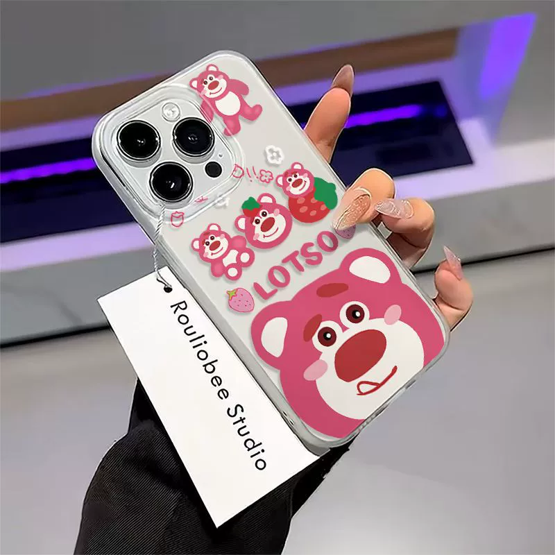 Чехол для телефона Apple, мультяшный милый с клубникой, матовый, для Pro 14 Pro Max