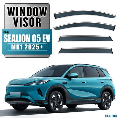 Suitable for Byd Sealion 05 Ev Rain Shield Sealion 05 Ev Window Visor (Rain shield) - standard-packaging-short-shaft-4pcs-sealion-05-ev-mk1-une-2025-with-bright-strips-rain-shield