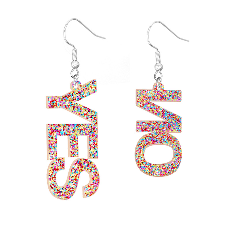 Fashion Letter Arylic Sequins Womenu0027S Drop Earrings 1 Pair