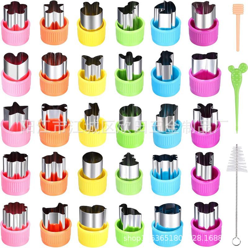 Amazon DIY acero inoxidable frutas molde de relieve de dibujos animados frutas y verduras molde de corte de harina de mariposa molde de alimentos suplementarios
