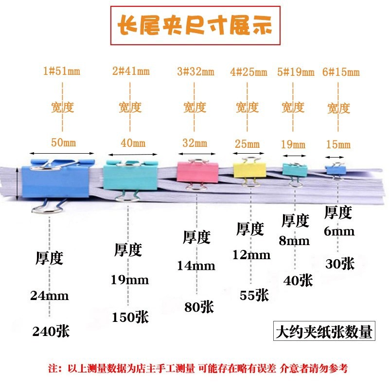 彩色長尾夾燕尾夾批發桶裝夾子試卷夾文具夾辦公票據夾