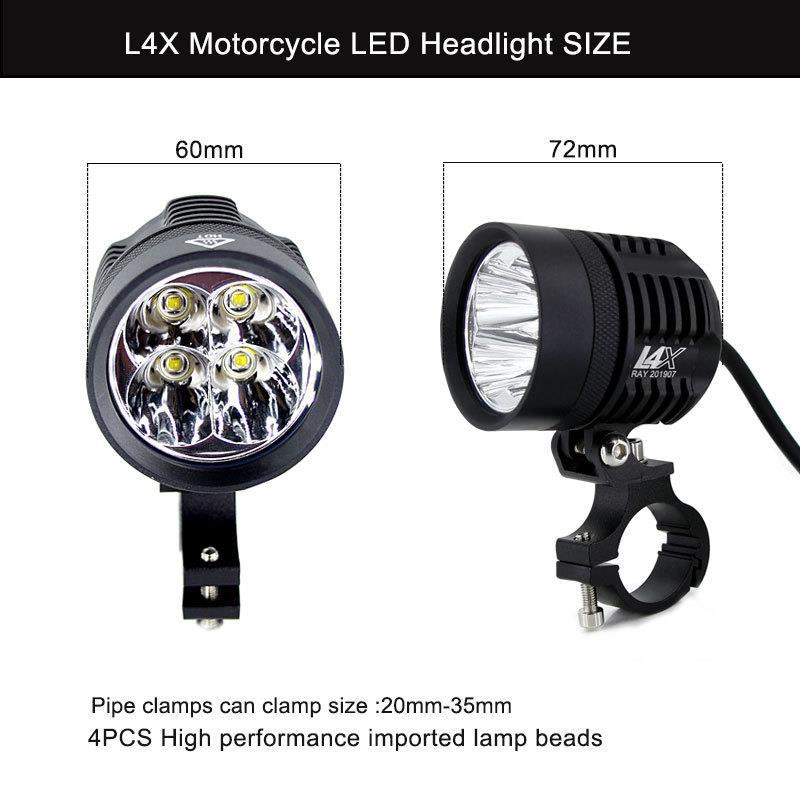 [摩托车射灯 L6X L4X灯40w 车灯 电动车 超亮led 外置4珠 大灯强光]