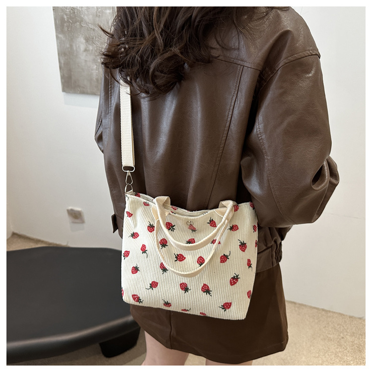 Canvas bag for women 2024 New large-capacity handbag, printed tote bag, niche design, artistic single-shoulder bag for work undefined