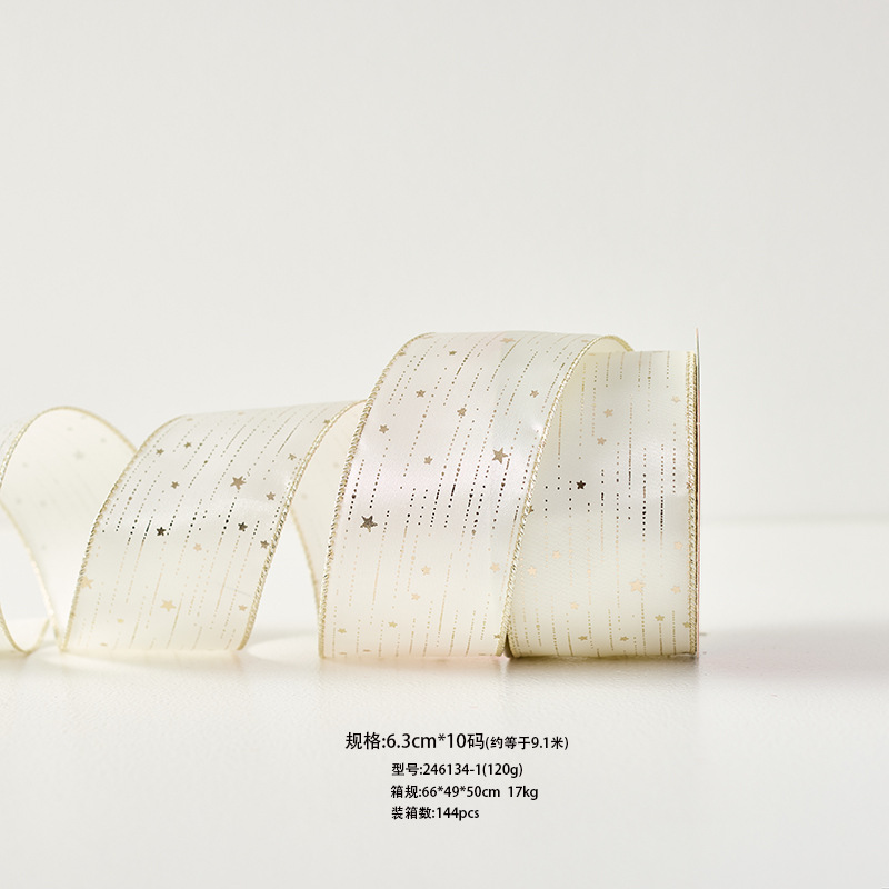 Cross-border nuevo color champagne de alta calidad tela de lana italiana cinta de navidad merrychristmas cinta de arco