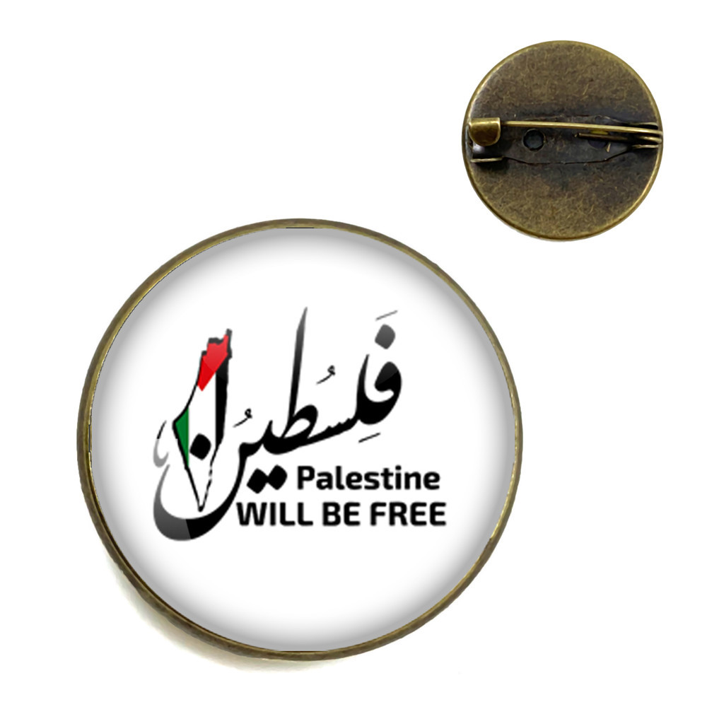 Transfronterizo pin bandera palestina vidrio personalidad arte insignia broche accesorios hombres mujeres broche