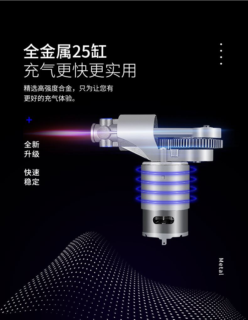 Car Air Pump Cigarette Lighter Plug Multi-Function Wireless Car Tire Pump High Pressure Air Pump with Tire Pressure Measurement