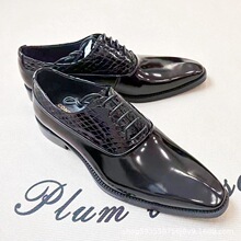 高级感耐磨时尚手工商务男士皮鞋休闲正装真皮皮鞋开边珠蛇纹婚鞋
