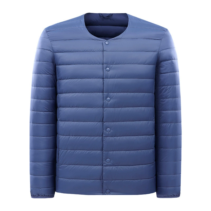 Трансграничный зимний открытый новый тонкий и легкий модный пуховик мужской короткий V-образный вырез куртка мужской может быть открыт