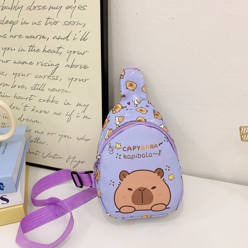 2025 nuevo bolso infantil caricatura lindo capibara bolso de pecho impresión extranjera mini mochila infantil