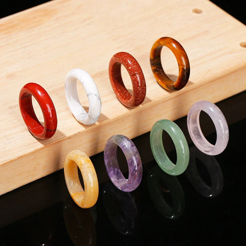 Кольцо Ring LINK JD GEMS универсальное агатовое нефритовое кольцо, 26×6 мм (внутренний диаметр 18–20 мм), унисекс элегантное